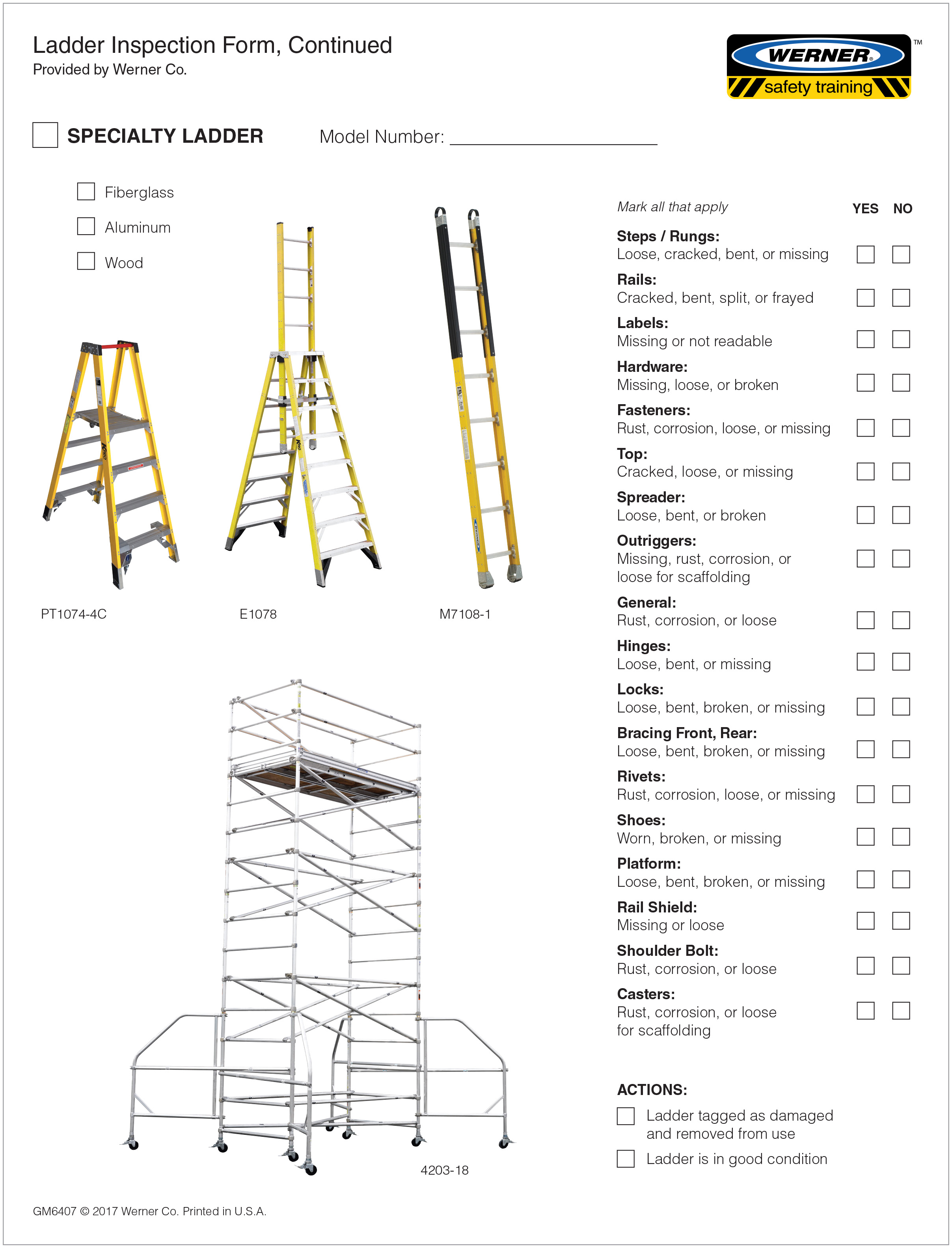 Osha Ladder Inspection Forms Lasopamodel   2018 Ladder Safety Inspection Form 2 