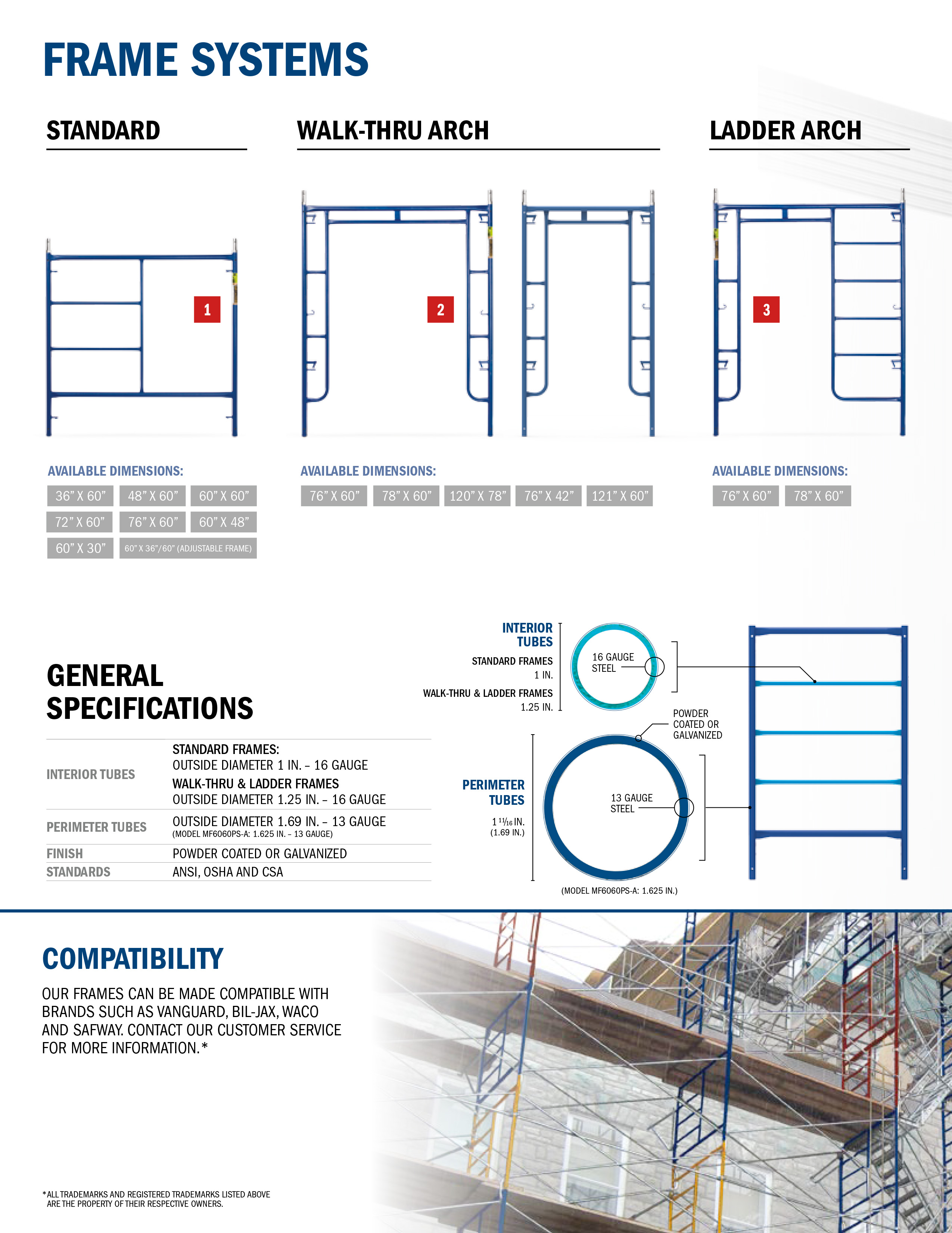 MetalTech Exterior Steel Scaffold Frames Industrial Ladder & Supply