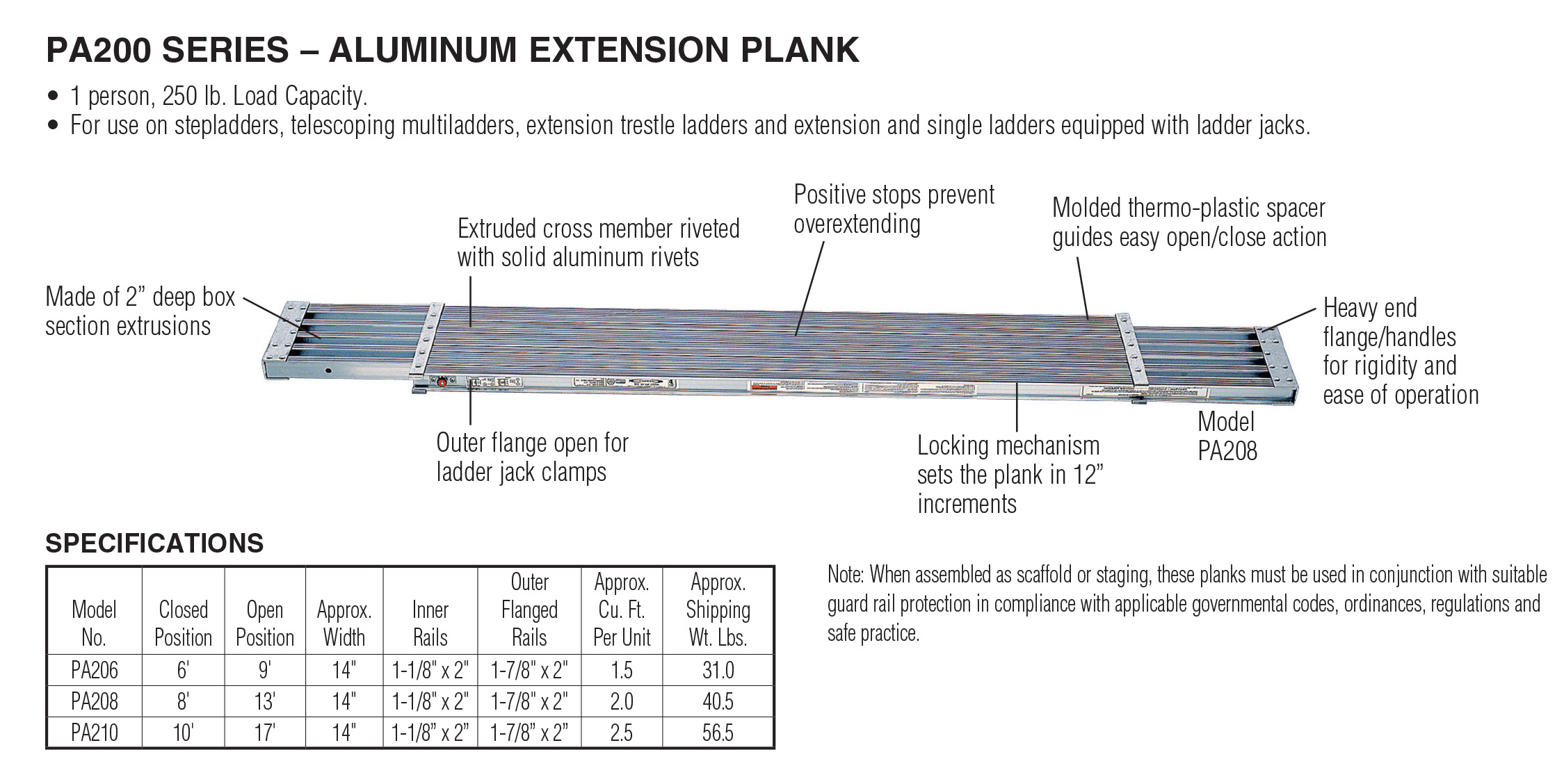 aluminum extension plank